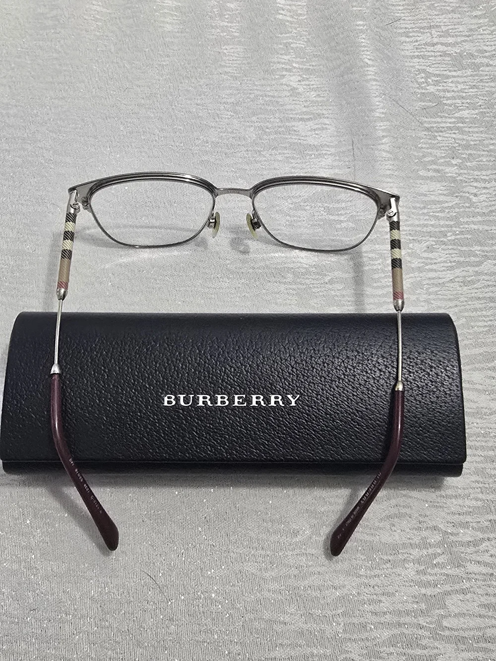 Burberry Alma Cat-Eye Glasses in Bordeaux and Light Gold